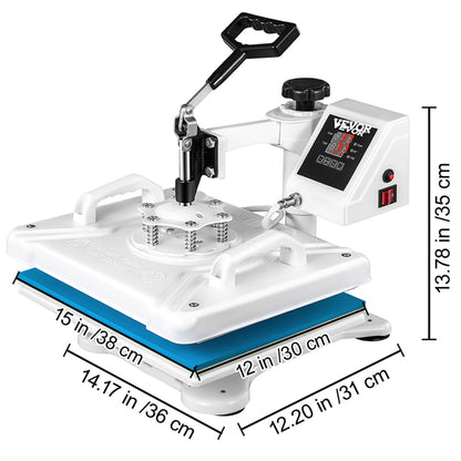 Prensa Térmica 5 em 1 VEVOR 1250W para Têxteis e Mais