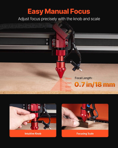 Gravadora Laser CO2 VEVOR 60W 600x400mm com Assistência de Ar