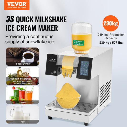 Máquina de Gelo Floco de Neve Comercial 507L/24H VEVOR