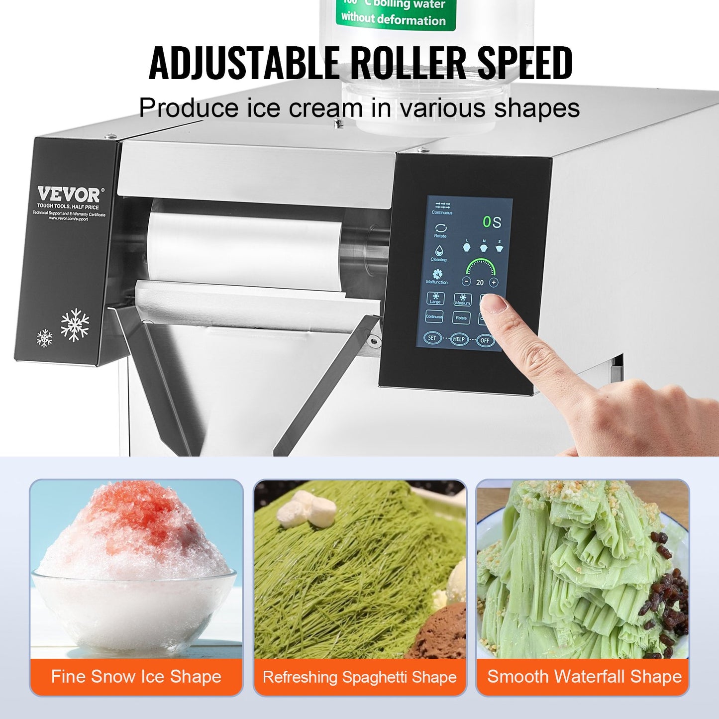 Máquina de Gelo Floco de Neve Comercial VEVOR 573L/24H