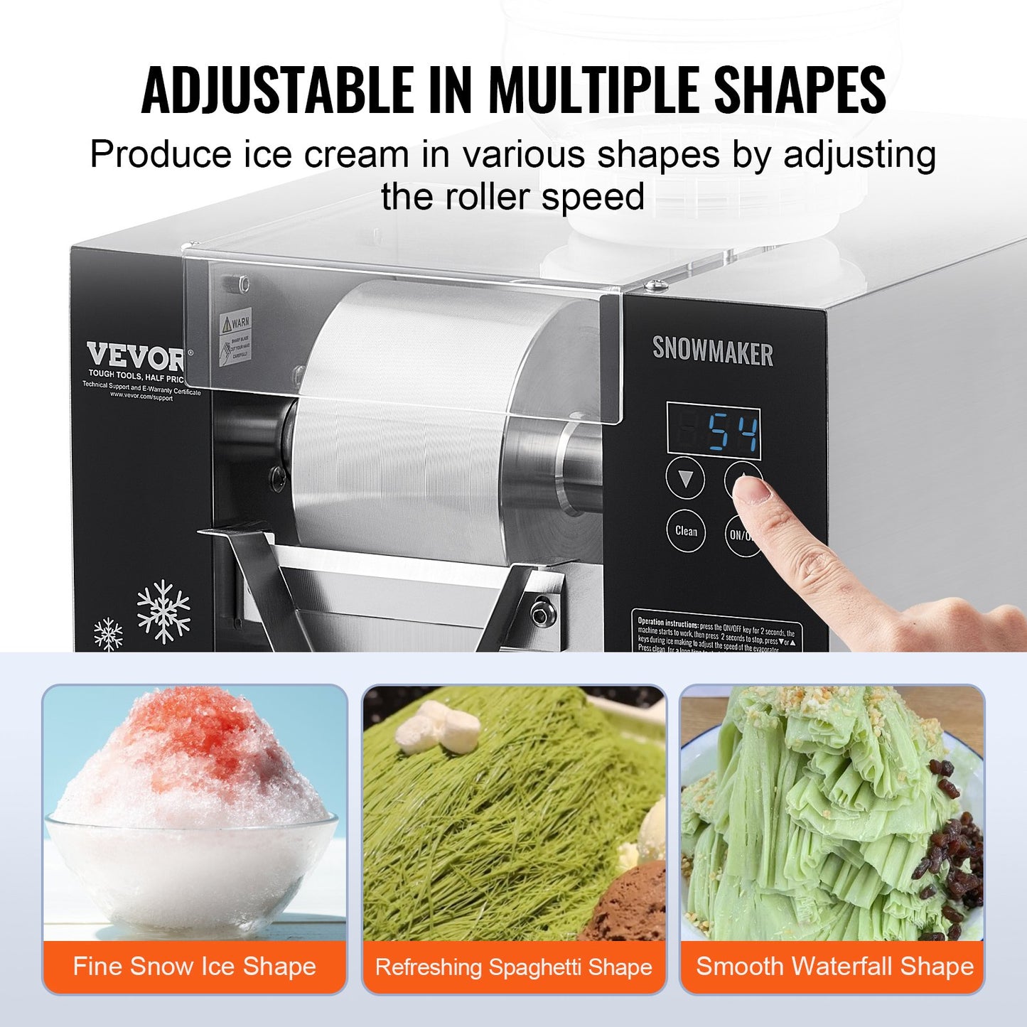 Máquina de Gelo Floco de Neve Comercial VEVOR 80kg/24h