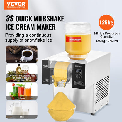 Máquina de Gelo Floco de Neve Comercial 276L/24H VEVOR
