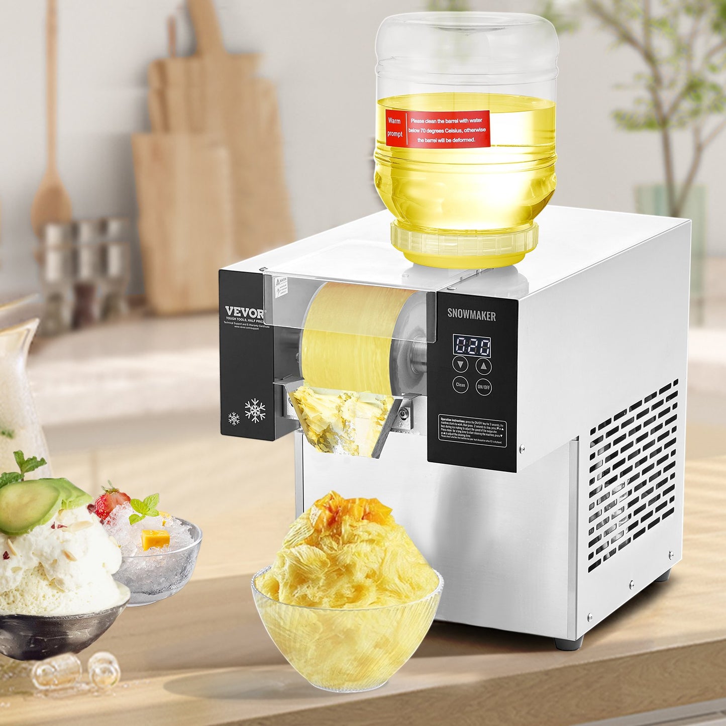 Máquina de Gelo Floco de Neve Comercial 276L/24H VEVOR