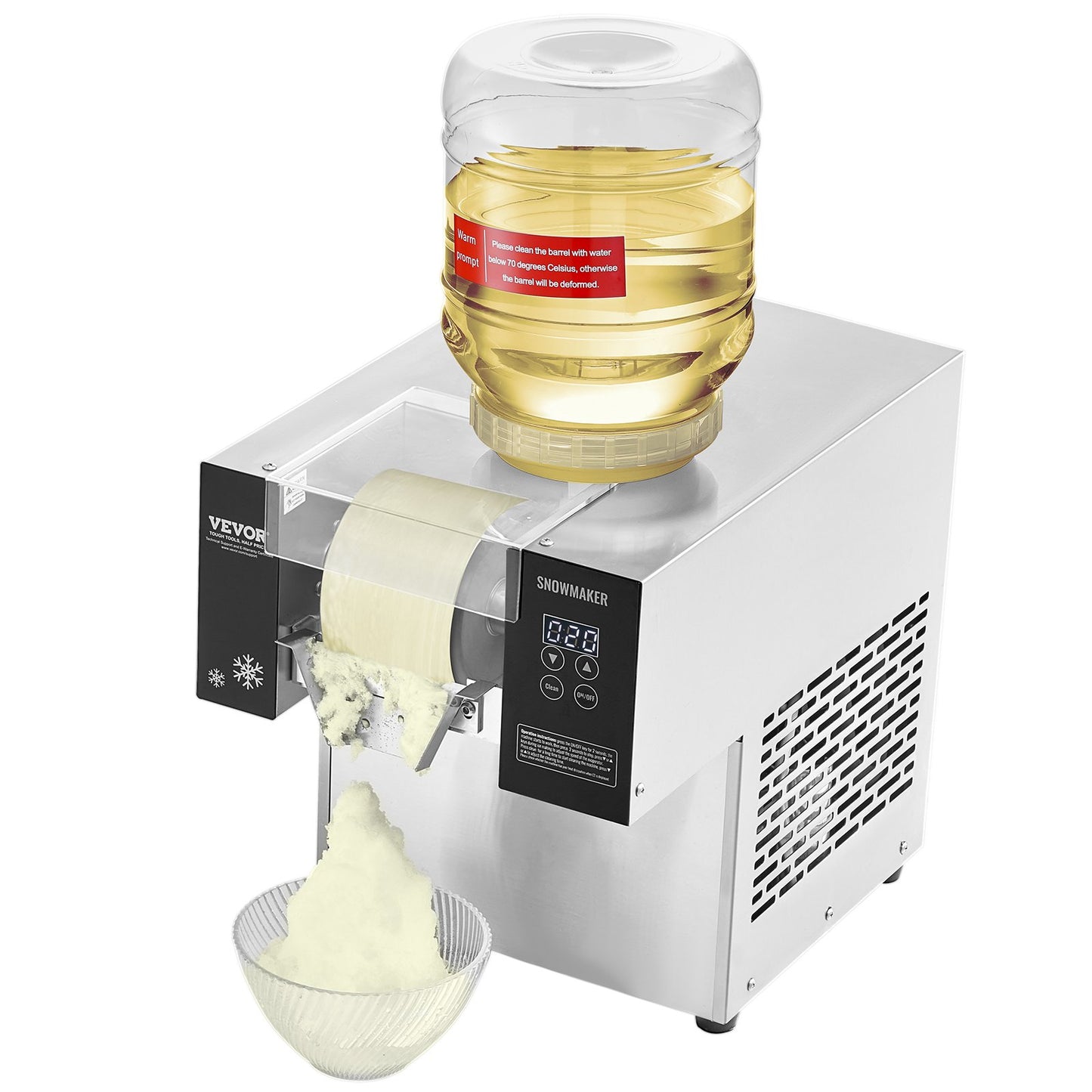 Máquina de Gelo Floco de Neve Comercial 276L/24H VEVOR