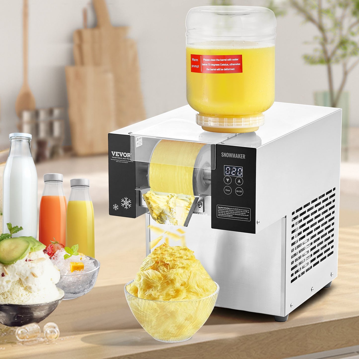 Máquina de Gelo Floco de Neve Comercial 375L/24H VEVOR