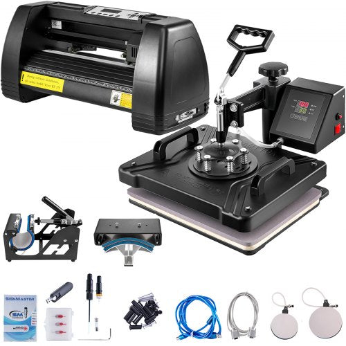 VEVOR 5 em 1 Prensa Térmica Digital + Cortador Vinil 14"