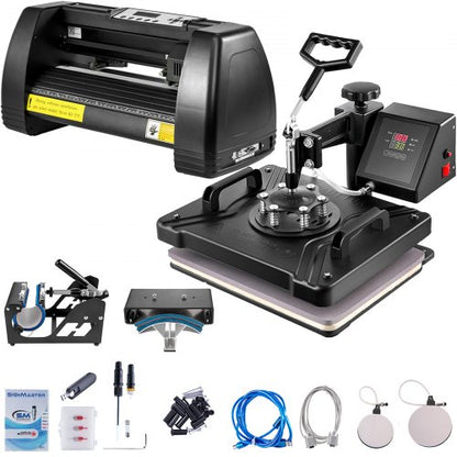 VEVOR 5 em 1 Prensa Térmica Digital + Cortador Vinil 14"