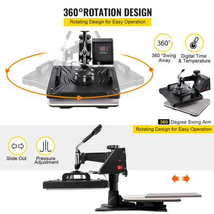 Prensa Térmica 5 em 1 VEVOR com Plotter e Software