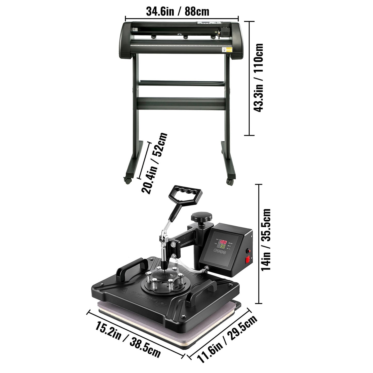 Prensa Térmica 5 em 1 VEVOR com Plotter e Software