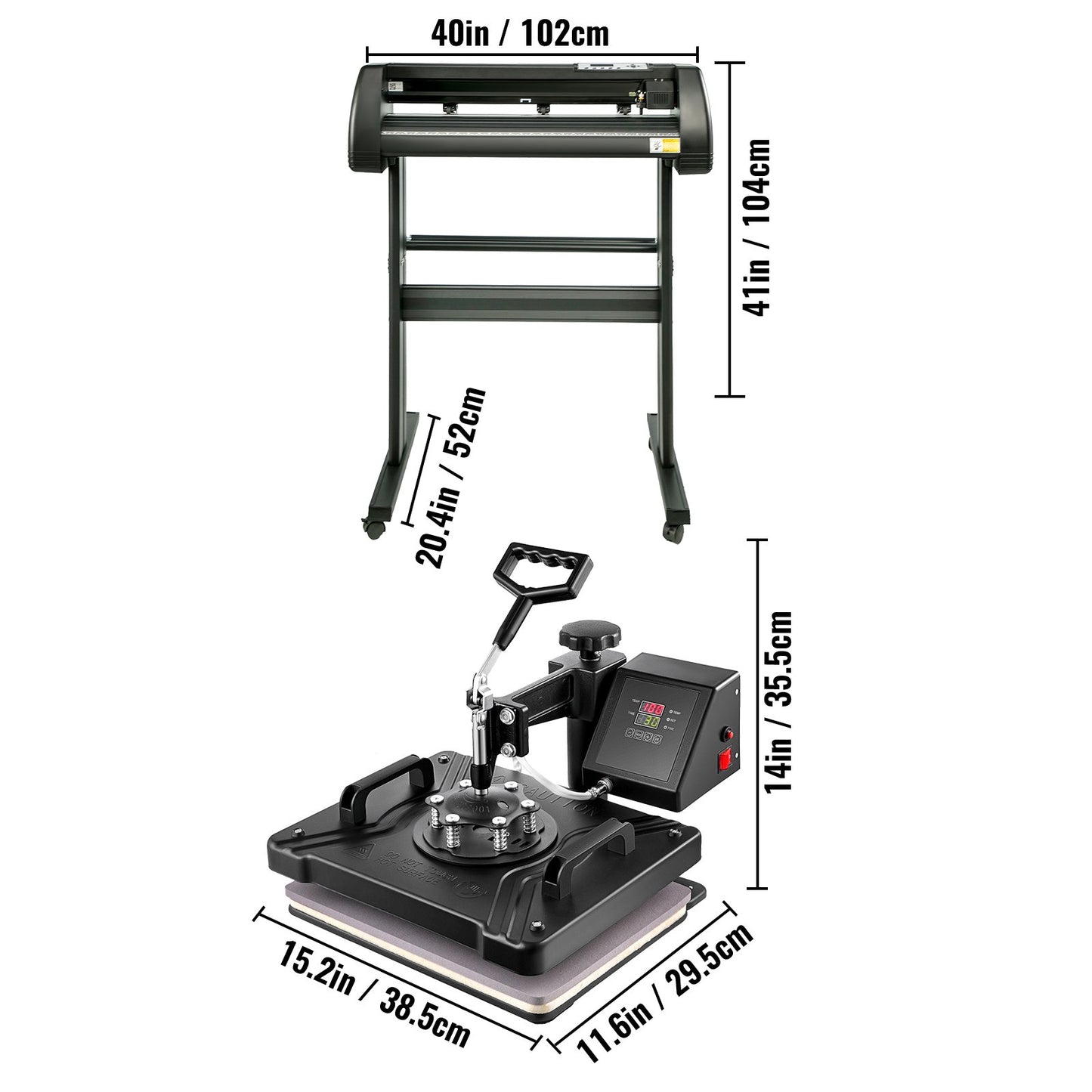 VEVOR 5 em 1 Prensa Térmica Digital e Cortadora Vinil 34"