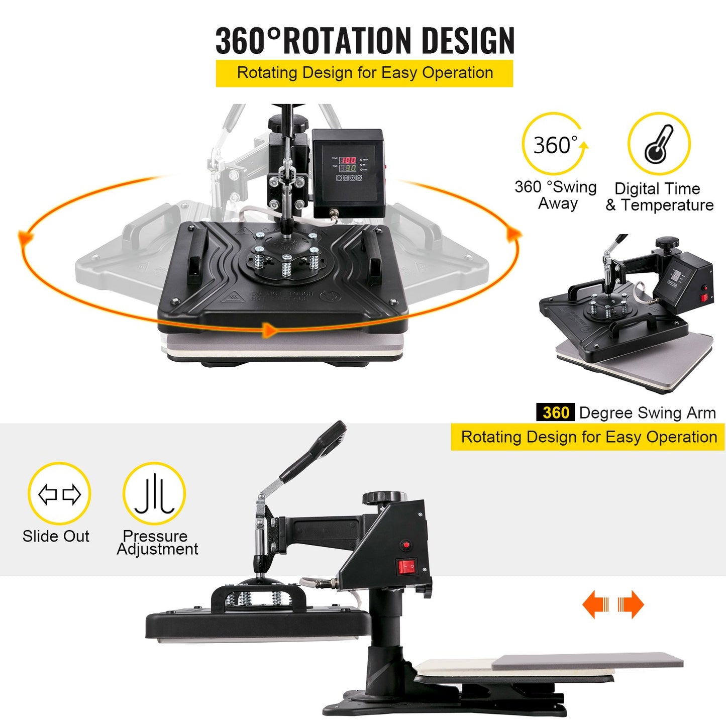 Máquina de Transferência Térmica 6 em 1 VEVOR 380x300mm