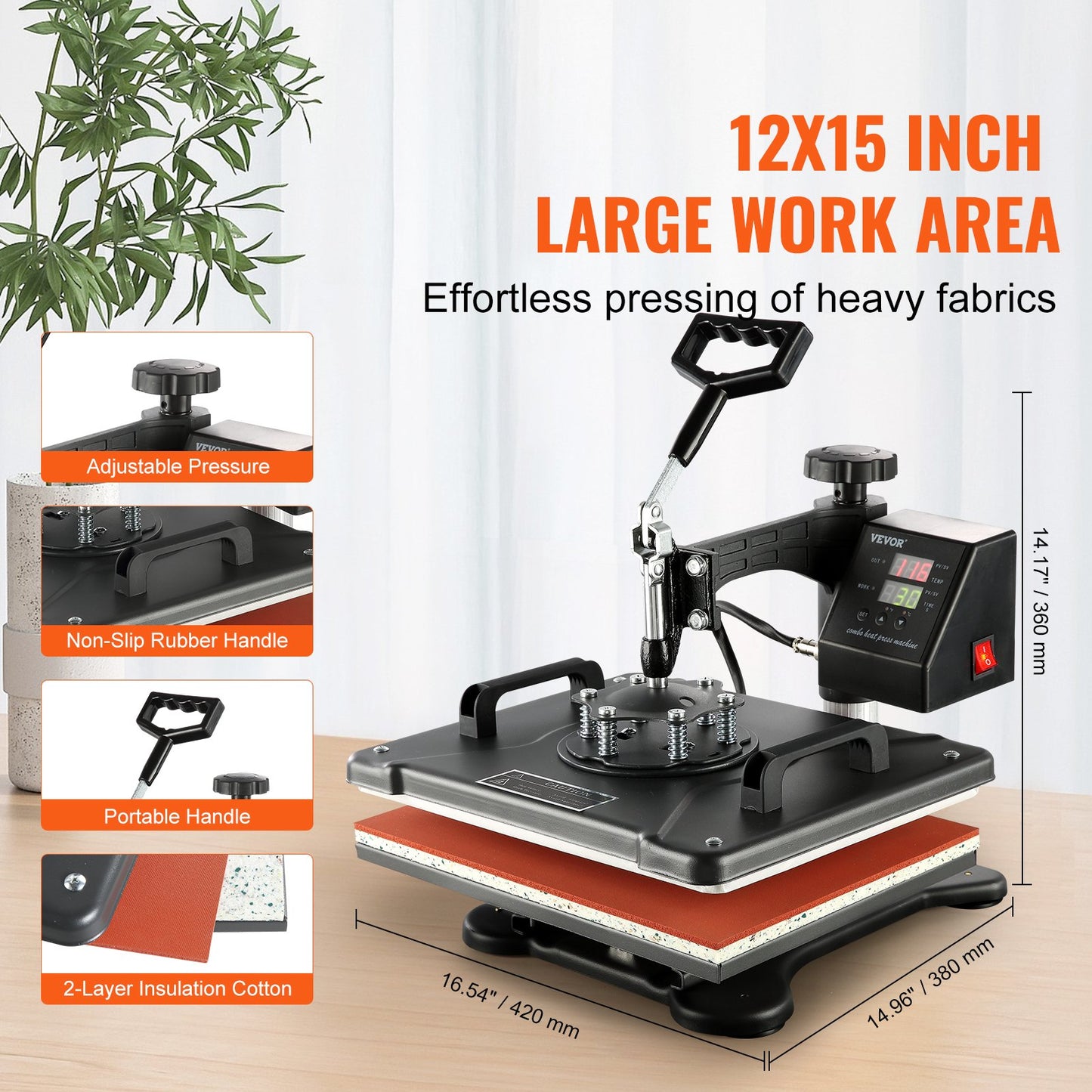 Máquina de Transferência Térmica 8 em 1 VEVOR 380x300mm
