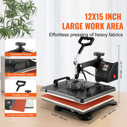 Máquina de Transferência Térmica 8 em 1 VEVOR 380x300mm