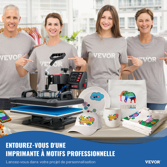 Prensa Térmica 5 em 1 VEVOR Digital 1250W