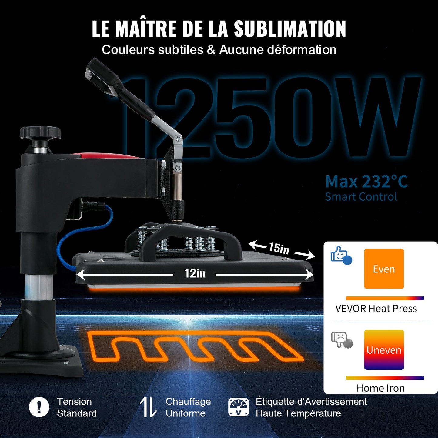 Prensa Térmica 5 em 1 VEVOR Digital 1250W