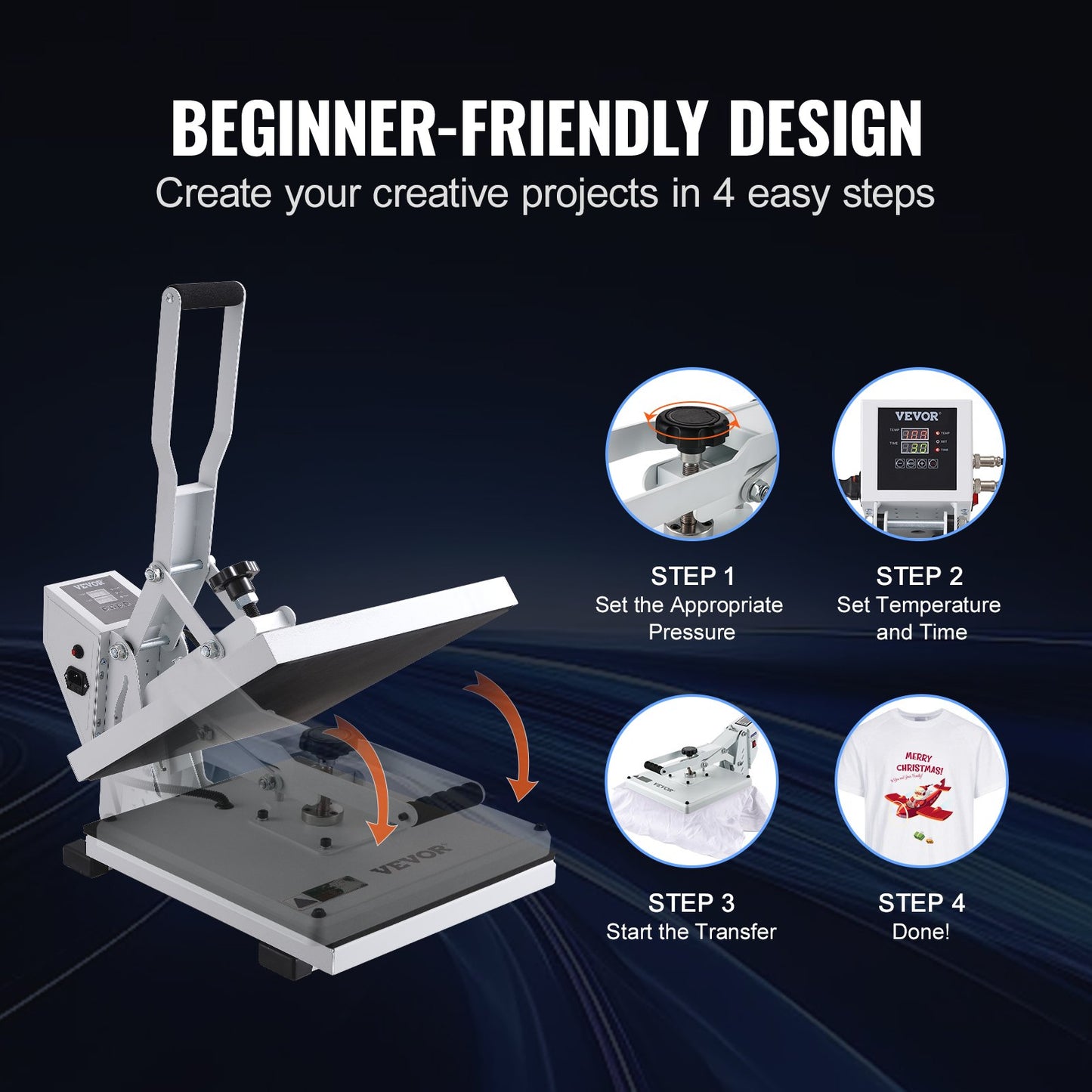 Prensa Térmica VEVOR 380x380mm para Sublimação