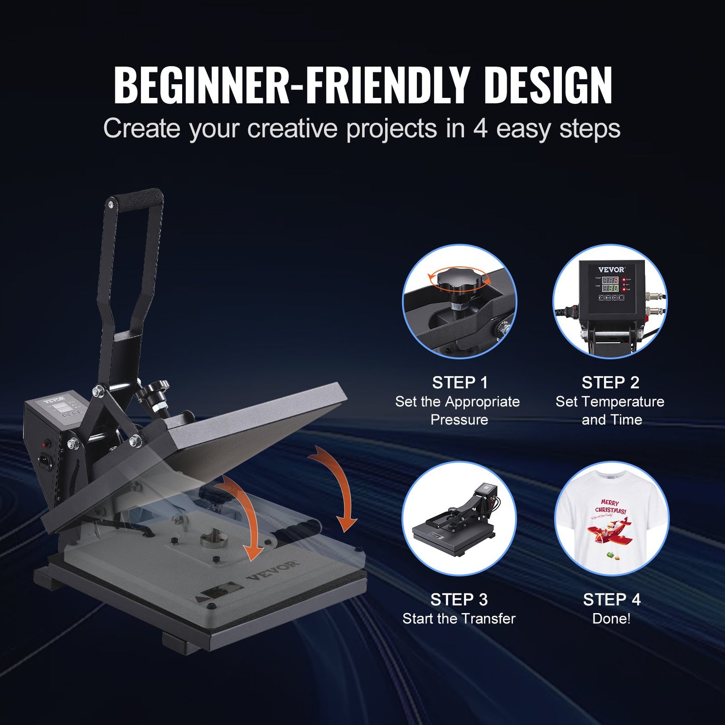 Prensa Térmica VEVOR 380x380 mm para Sublimação