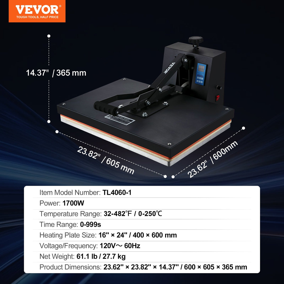 Máquina de Transferência Térmica 406x610 mm VEVOR
