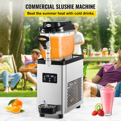 Máquina Slushy Comercial VEVOR 6L em Aço Inoxidável