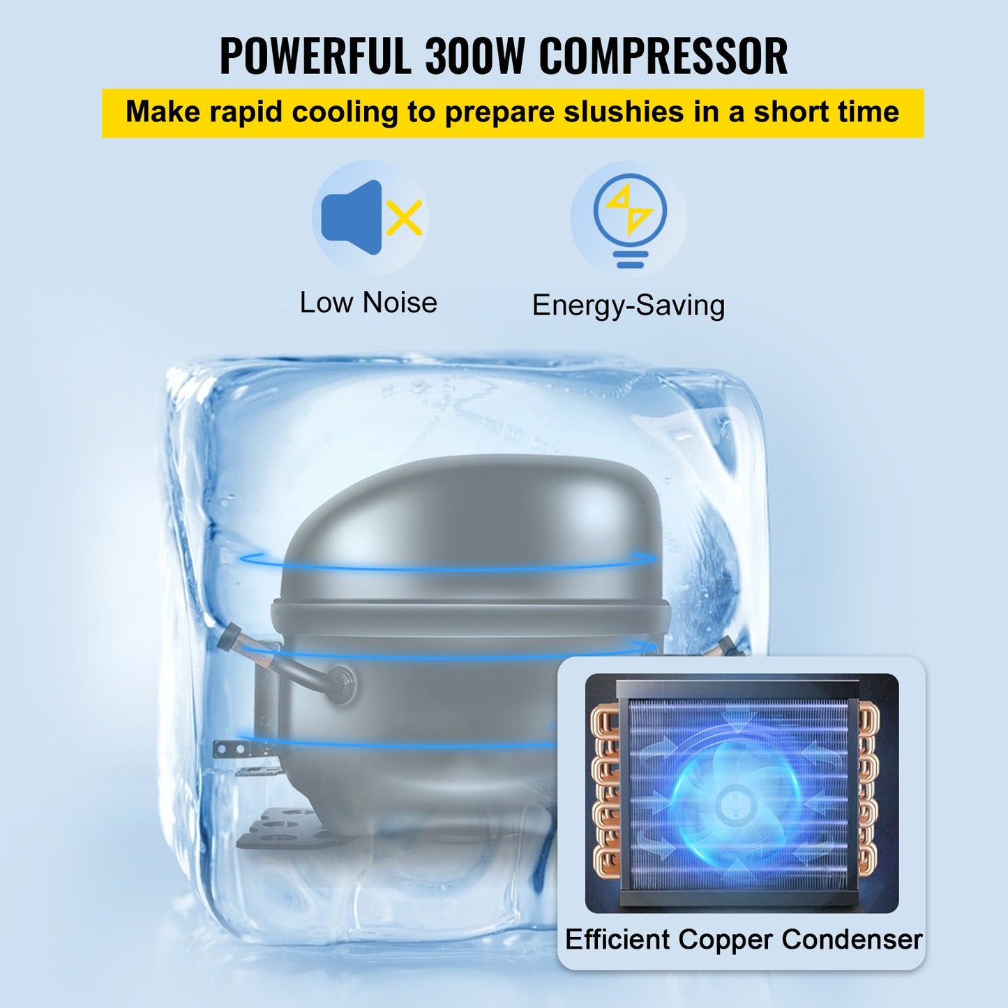Máquina Slushy Comercial VEVOR 6L em Aço Inoxidável