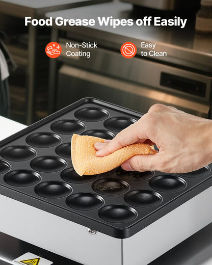 Mini Máquina de Panquecas VEVOR 25 Unidades - Aço Inox