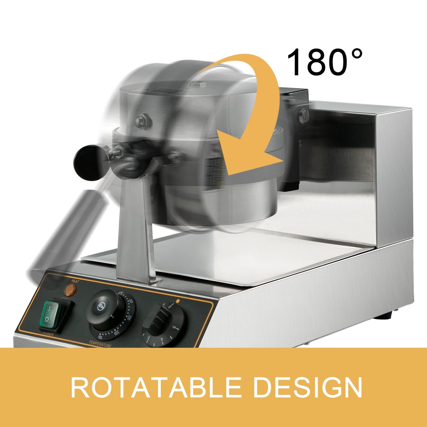 Máquina de Waffles Elétrica Rotativa Profissional Vevor