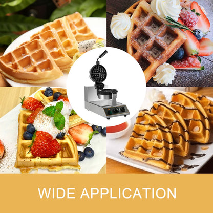 Máquina de Waffles Elétrica Rotativa Profissional Vevor