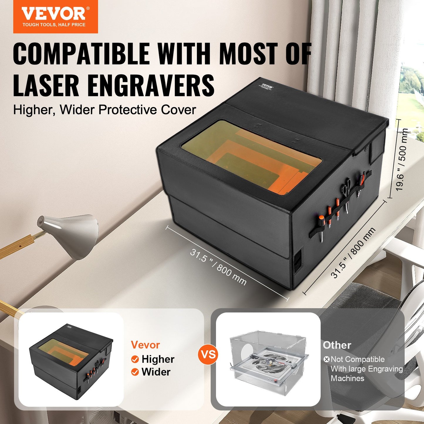 Proteção para Gravadora Laser VEVOR 800x800x500mm