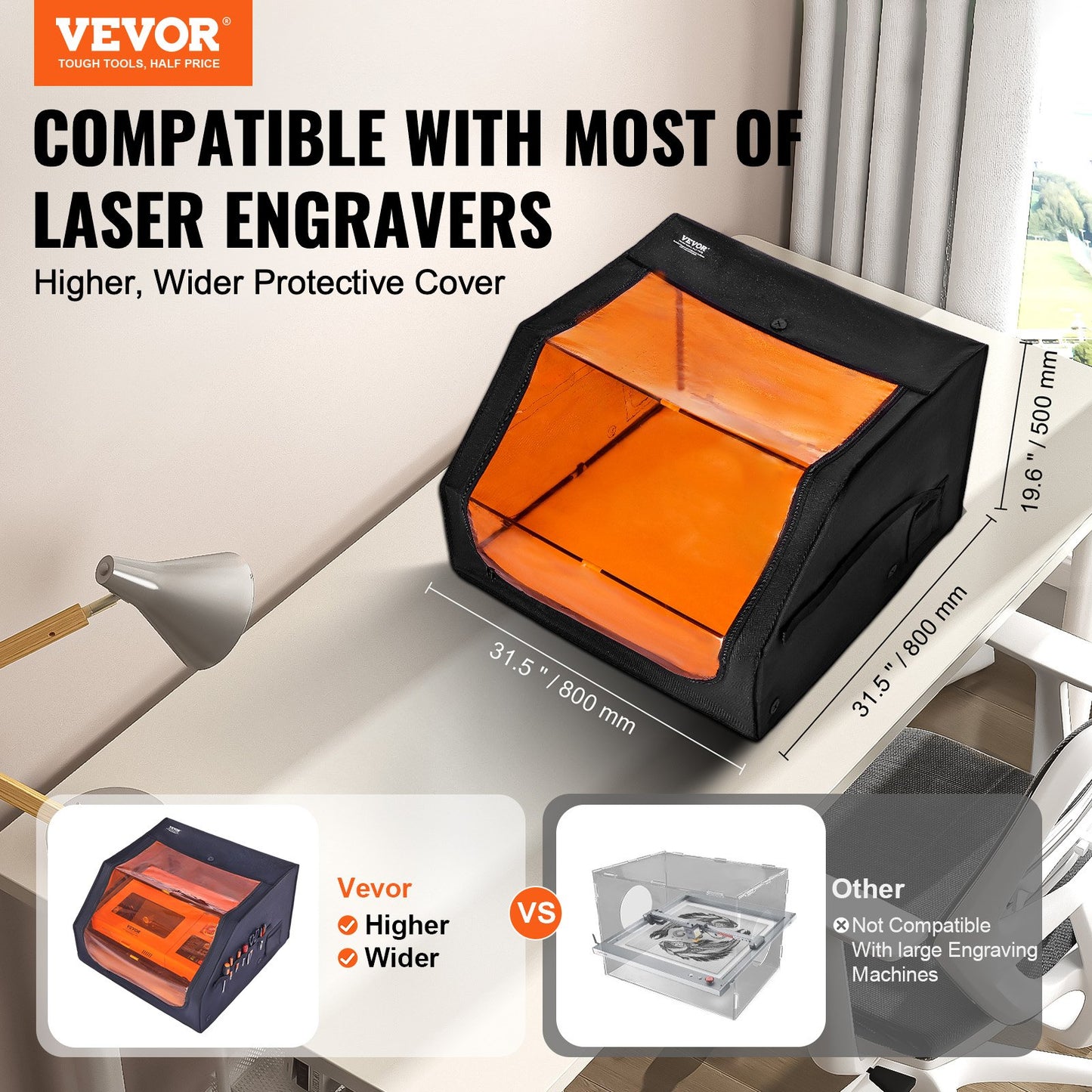 Proteção VEVOR para Gravadora Laser 800x800x500 mm