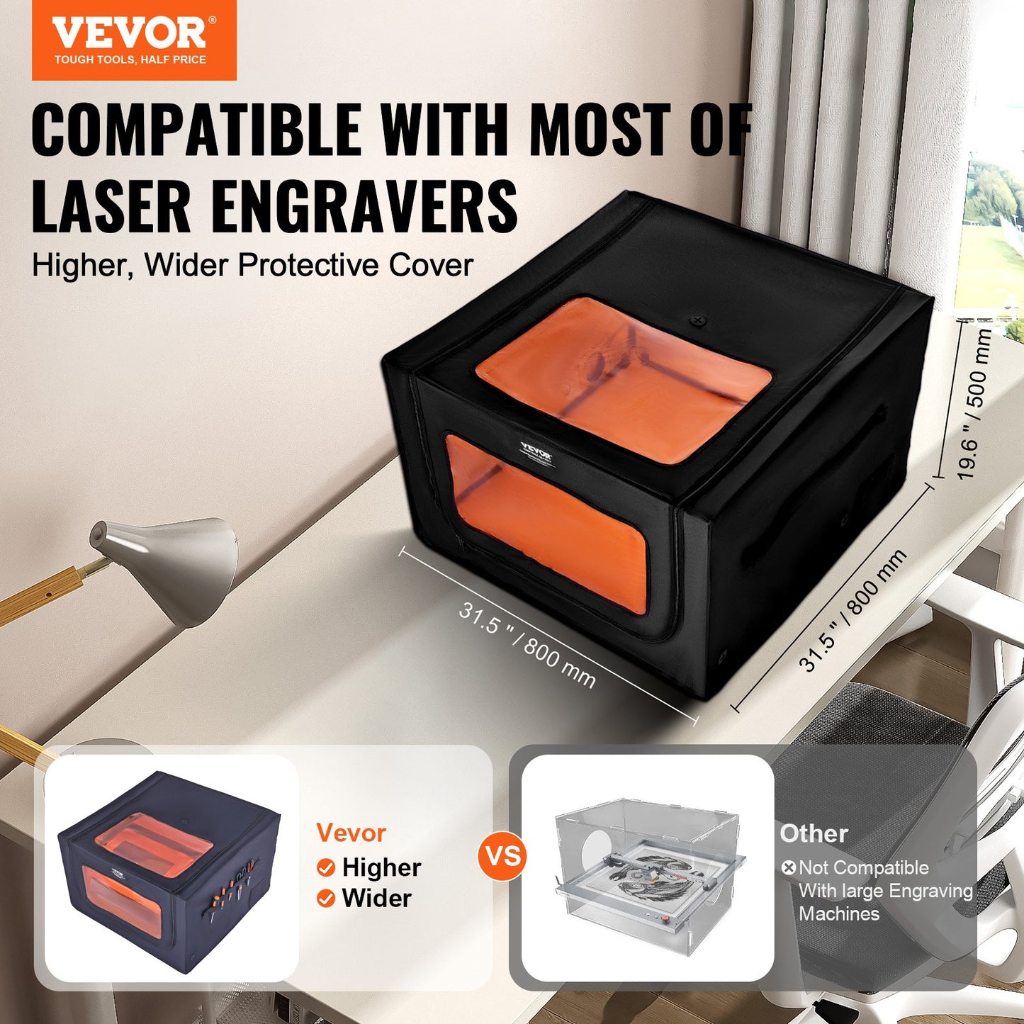 Proteção VEVOR para Gravadora Laser 800x800x500 mm