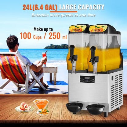 Máquina Slushy Comercial VEVOR 24L Dupla