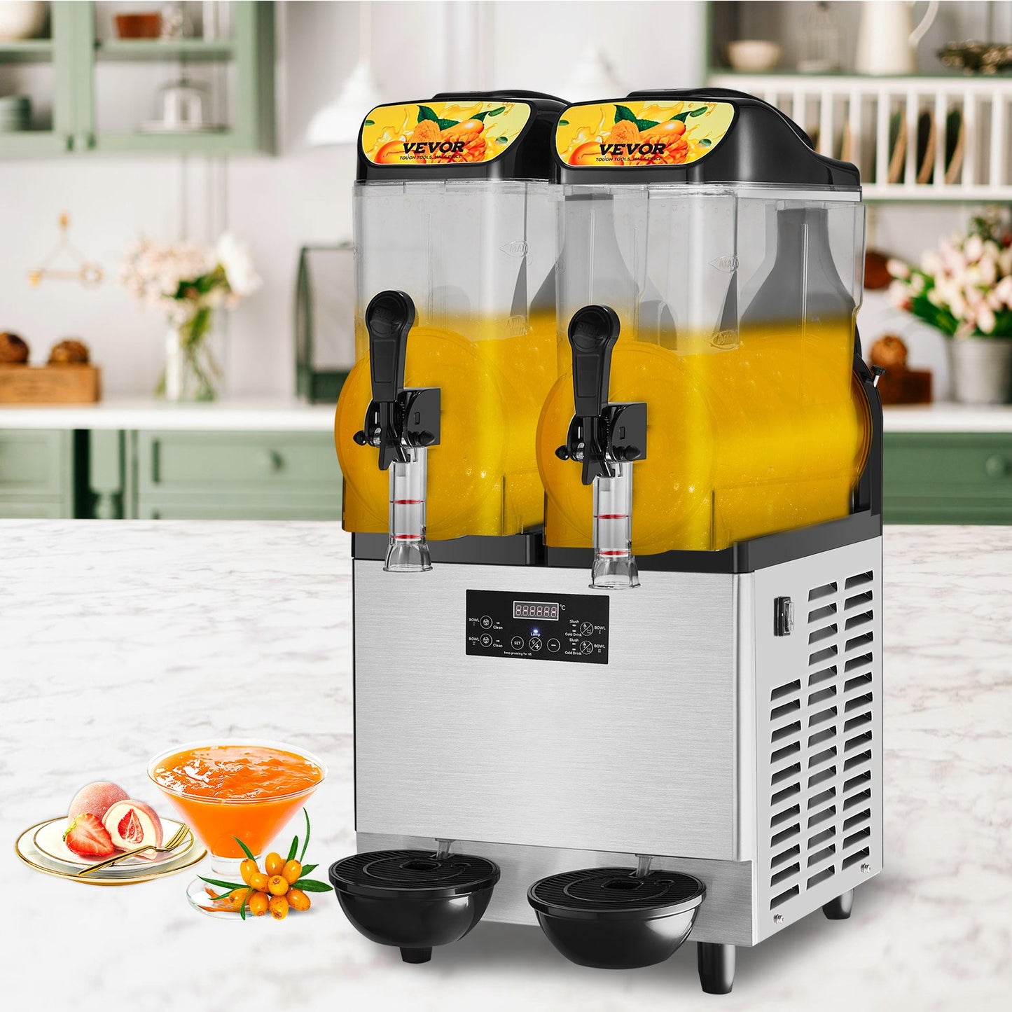 Máquina Slushy Comercial VEVOR 24L Dupla