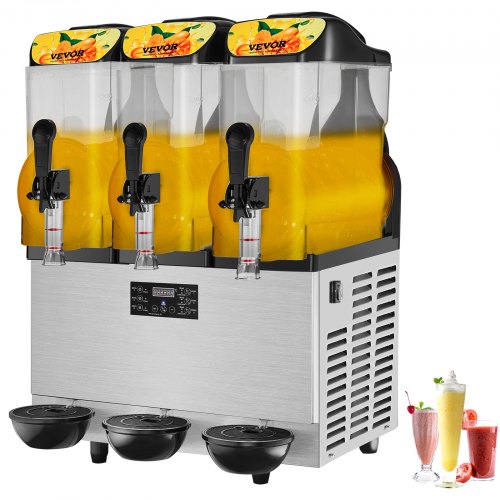 Máquina Slushy Comercial 3x12L Aço Inoxidável 220V