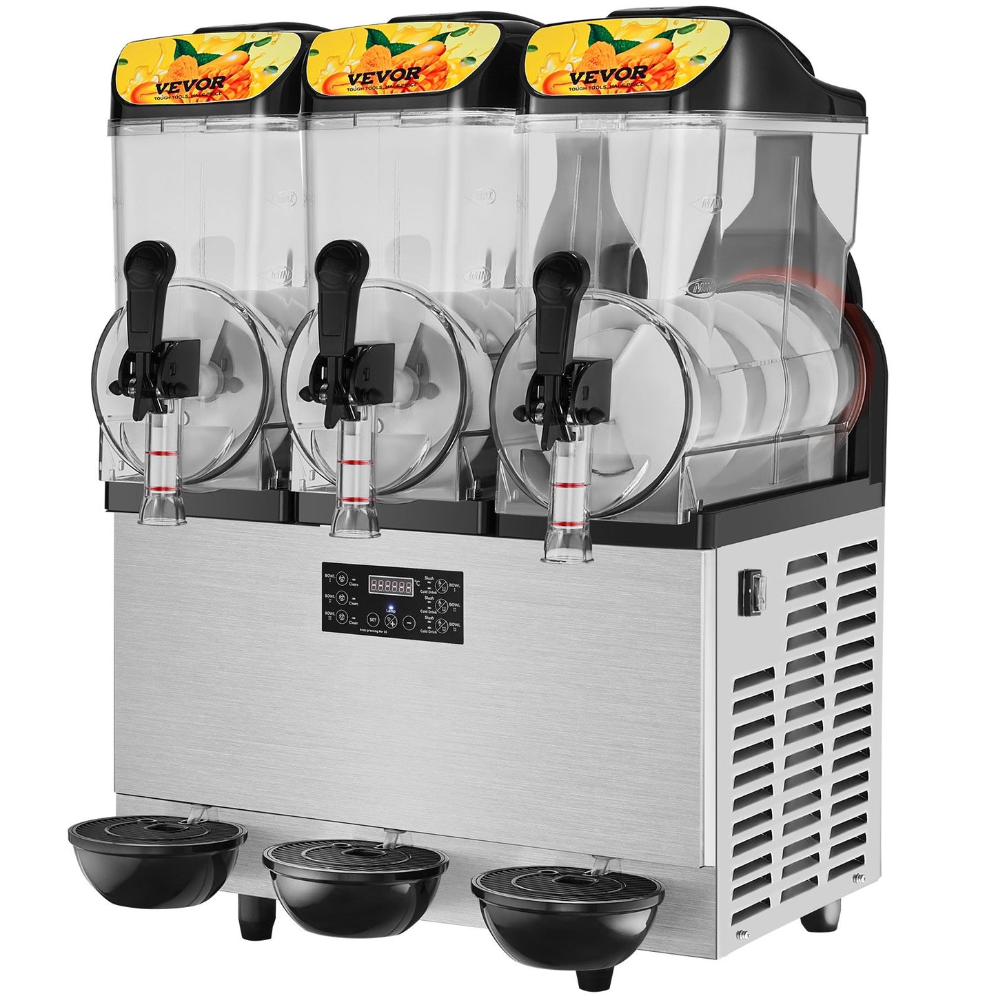 Máquina Slushy Comercial 3x12L Aço Inoxidável 220V
