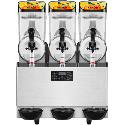 Máquina Slushy Comercial 3x12L Aço Inoxidável 220V