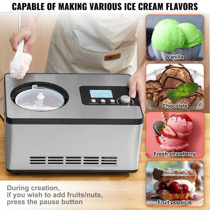 Máquina Automática Gelados 1.9L VEVOR Elétrica Prateada
