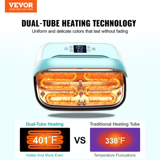 Prensa Térmica Portátil VEVOR 305x254mm com Controlo Preciso