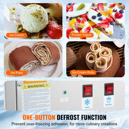 Máquina de Gelado Frito VEVOR com Compressor e Espátulas