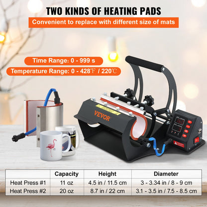 Prensa Térmica para Canecas VEVOR 11oz e 20oz com LCD