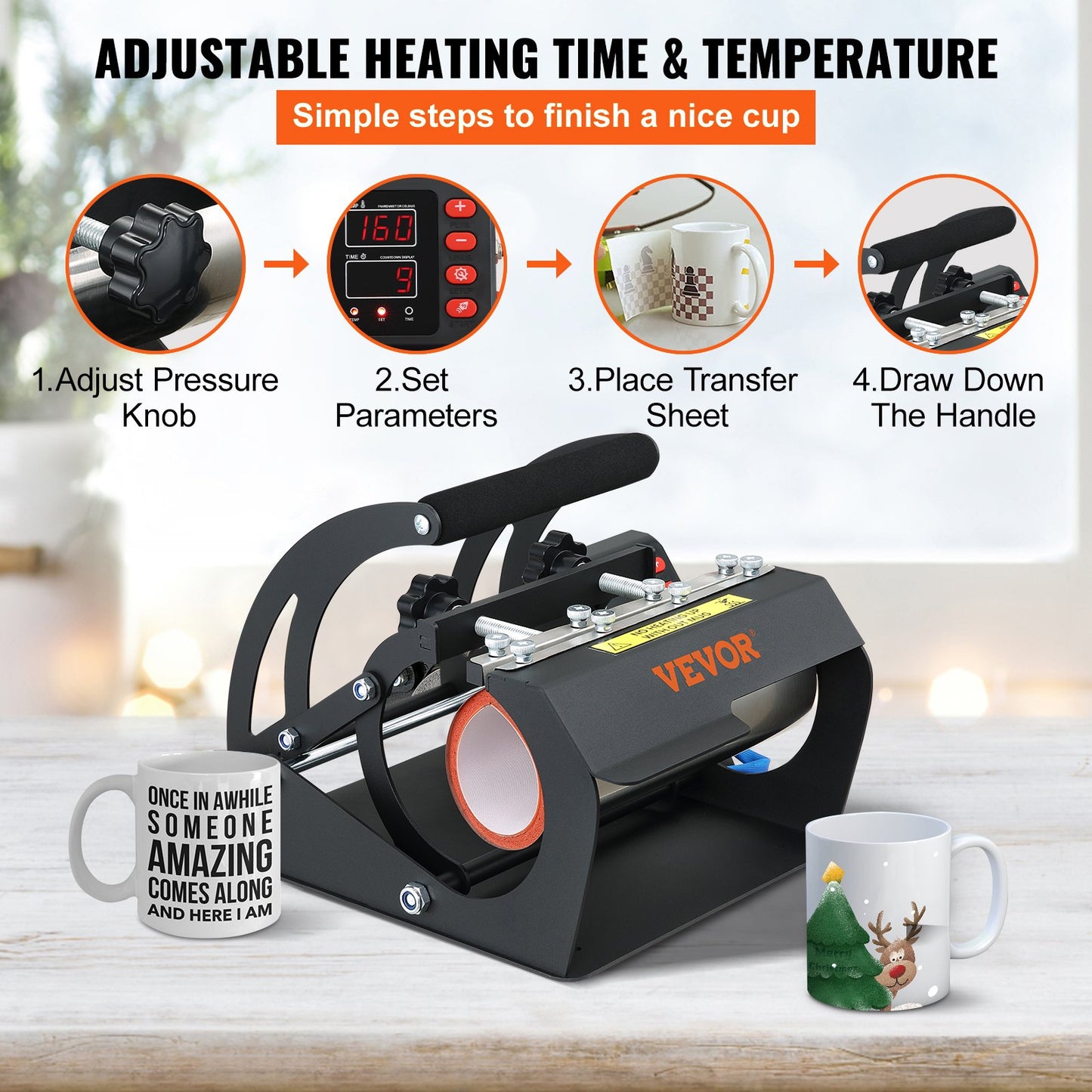 Prensa Térmica para Canecas VEVOR 11oz e 20oz com LCD