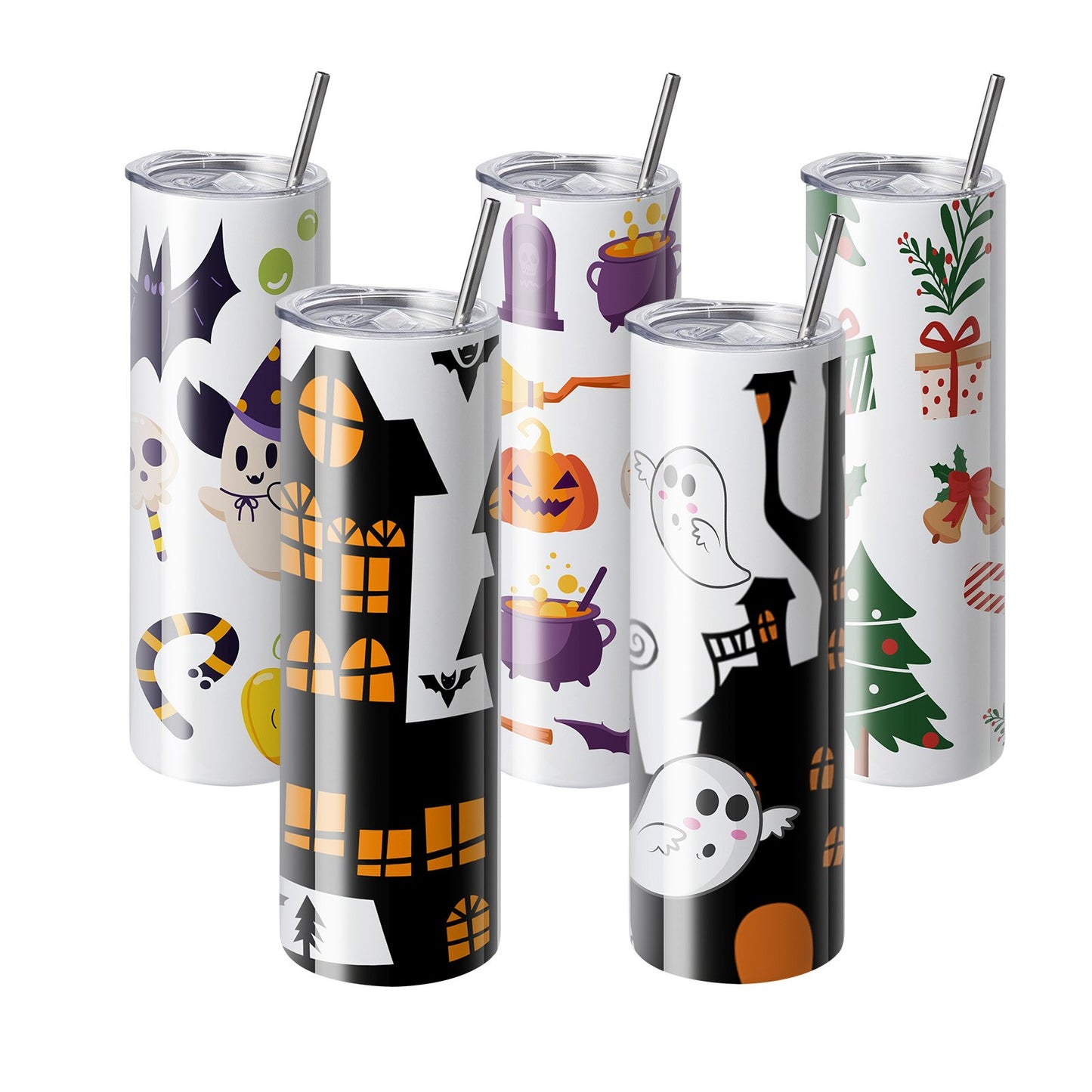 Pack 8 Copos Sublimação 30oz Aço Inoxidável com Acessórios
