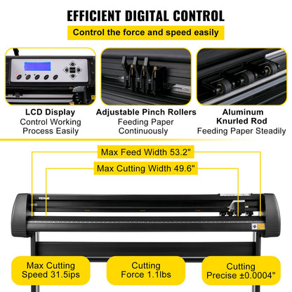 Plotter de Vinil VEVOR 1350 mm com Software Incluído