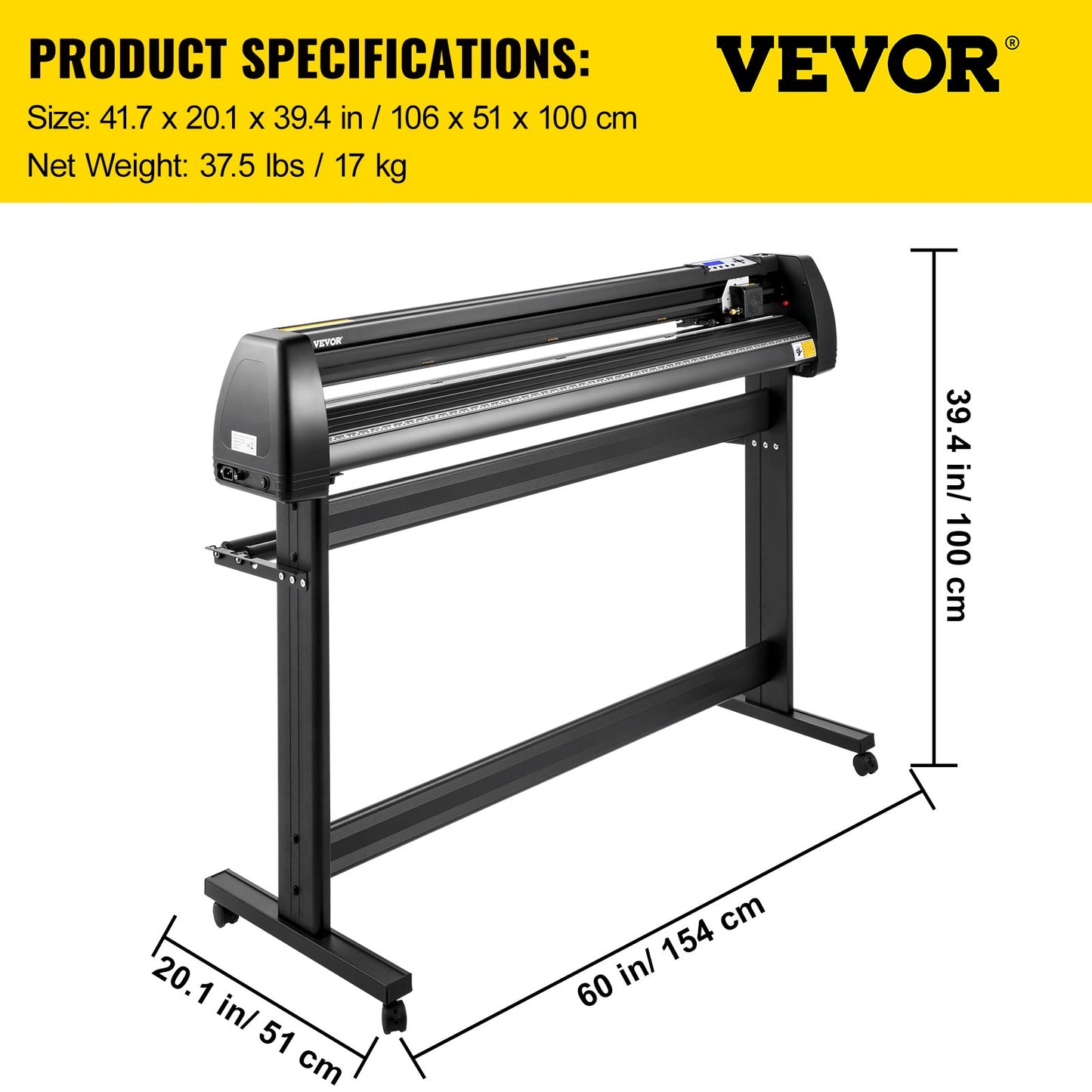 Plotter de Vinil VEVOR 1350 mm com Software Incluído