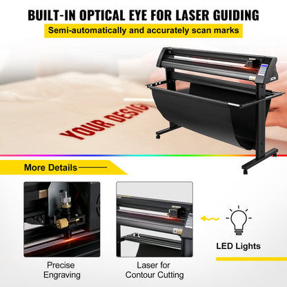 Plotter de Vinil VEVOR 1350mm com Ecrã LED e Olho Óptico