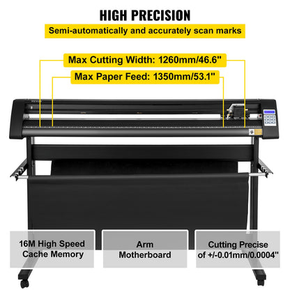 Plotter de Vinil VEVOR 1350mm com Ecrã LED e Olho Óptico