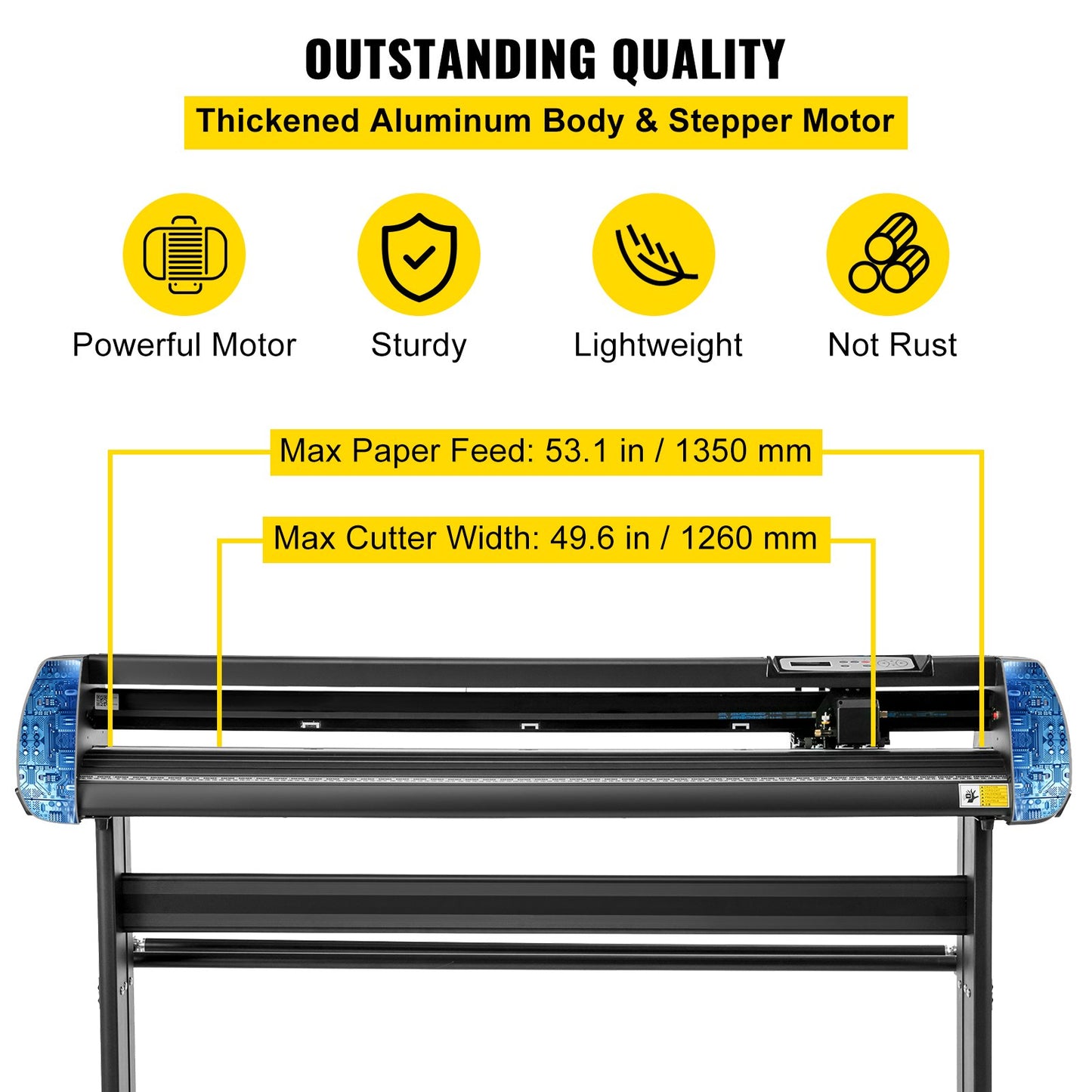 Cortadora de Vinil VEVOR 1350 mm com Suporte Ajustável