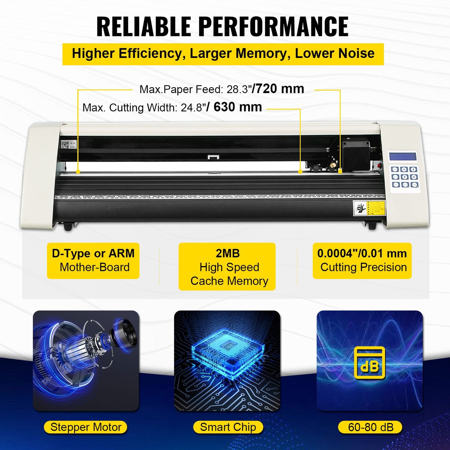 Cortadora de Vinil VEVOR 720mm com Suporte Resistente