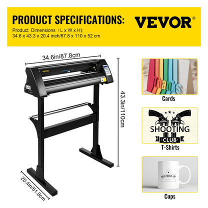 Cortadora de Vinil VEVOR 720mm com Suporte Robusto