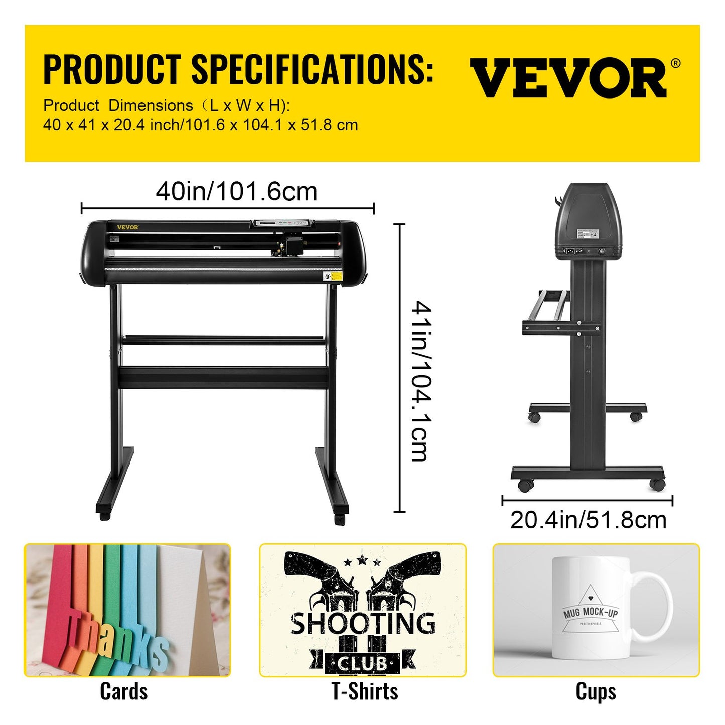 Cortadora de Vinil VEVOR 34" com Ecrã LCD e 3 Lâminas