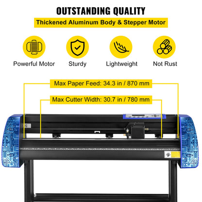 Cortador de Vinil VEVOR 870mm com Suporte Ajustável
